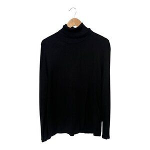 Gerry Weber Turtleneck Sweater Black Women's Size 12 Viscose Long Sleeves